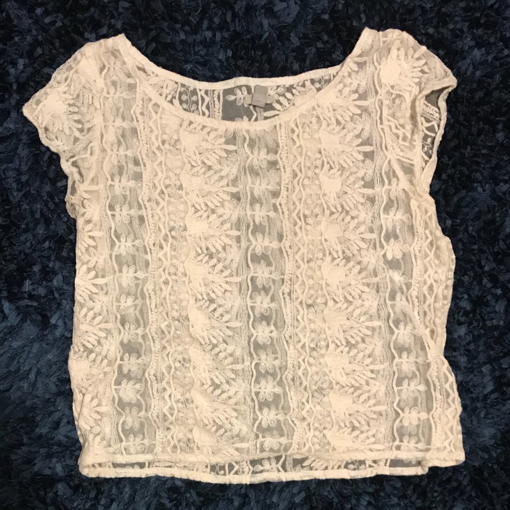 White Lace T Shirt